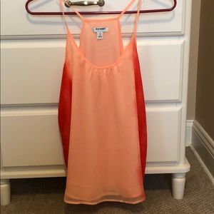 Old Navy two toned coral chiffon tank top